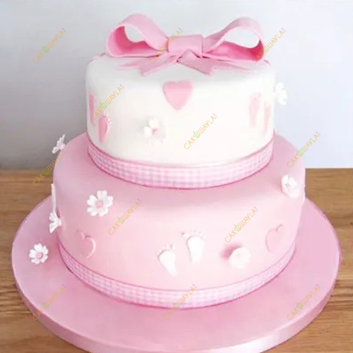 2 Tier Pink cake