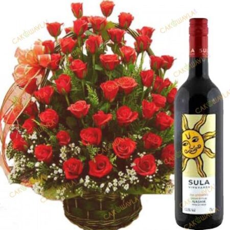 50-Red-Rose-Basket