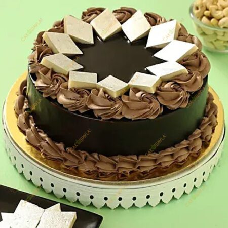 Chocolate Cream Cake With Kaju Katli