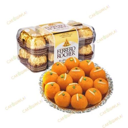 Ferrero Rocher Chocolates with Motichoor Laddu