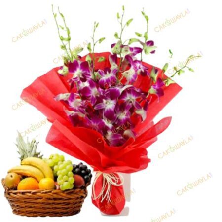 Fresh Fruit With Orchids