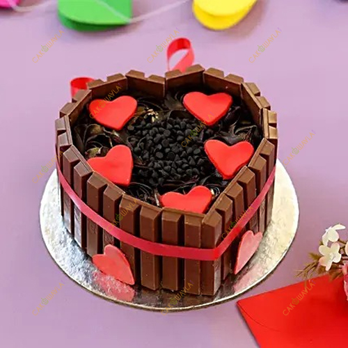 Heart Shaped KitKat Cake