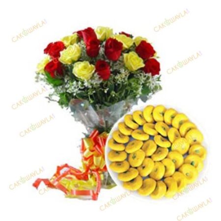 Kesar Peda with Roses