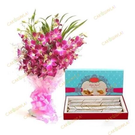 Orchids with Kaju Barfi