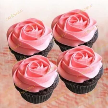 Pink Rose Cup Cakes