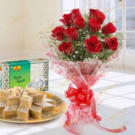 Red Roses n Kaju Katli