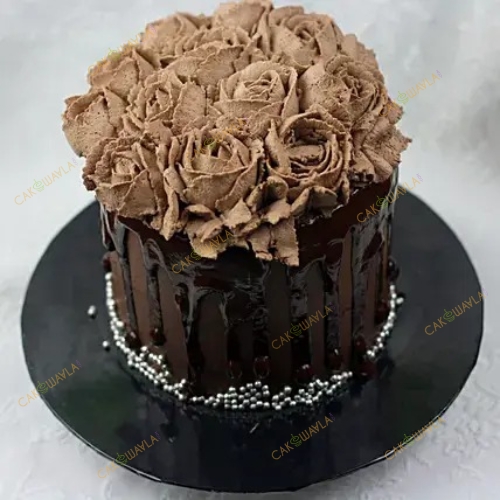 floral chocolate cake