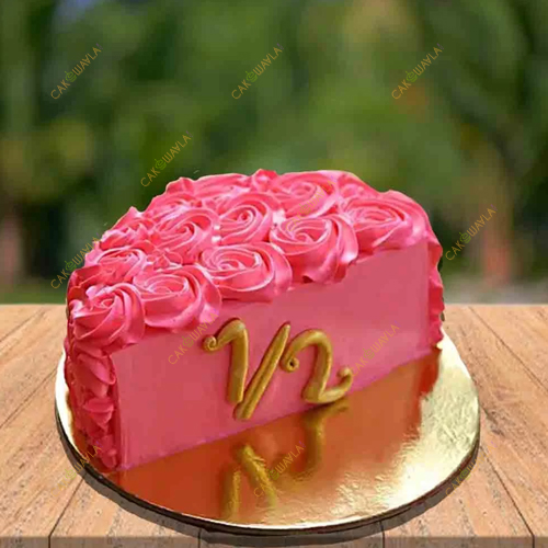 pink half cake