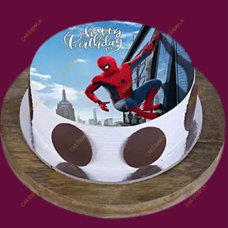 spiderman photo cake